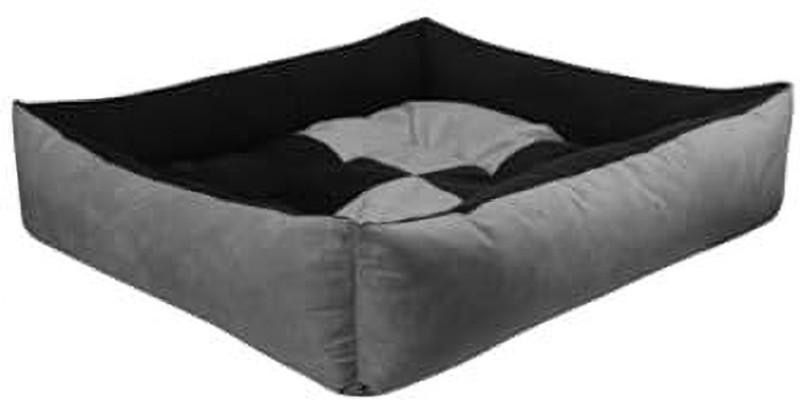 Ansh enterprises Reversible Super Soft Velvet Rectangular Cat Dog Pet Bed XXL Pet Bed(Black & Grey)