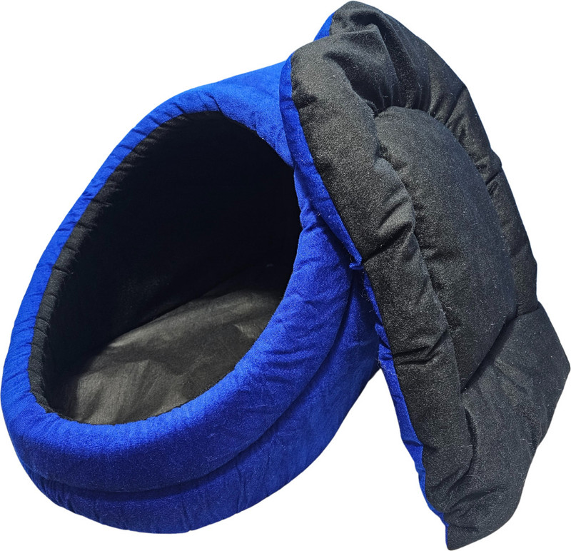 Guru Hut Shape Bed House For Pets, Cozy Enclosed Design, Blue, M, LWH, 48x40x45 cm M Pet Bed(Blue)