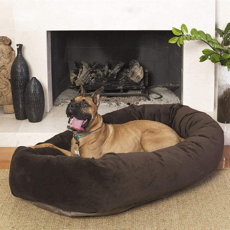 Heaven Luxurious Reversible Dual Soft Luxury Brown Sofa PET Bed for Dog CAT Puppy Rabbit 4XL Pet Bed(Brown)