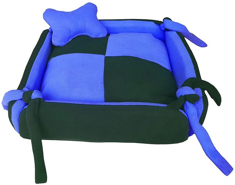 Fluffy Fluffys Luxurious Dog Cat Bed Square Shape Super Soft Foam Reversible Purple S Pet Bed(Fluffys)