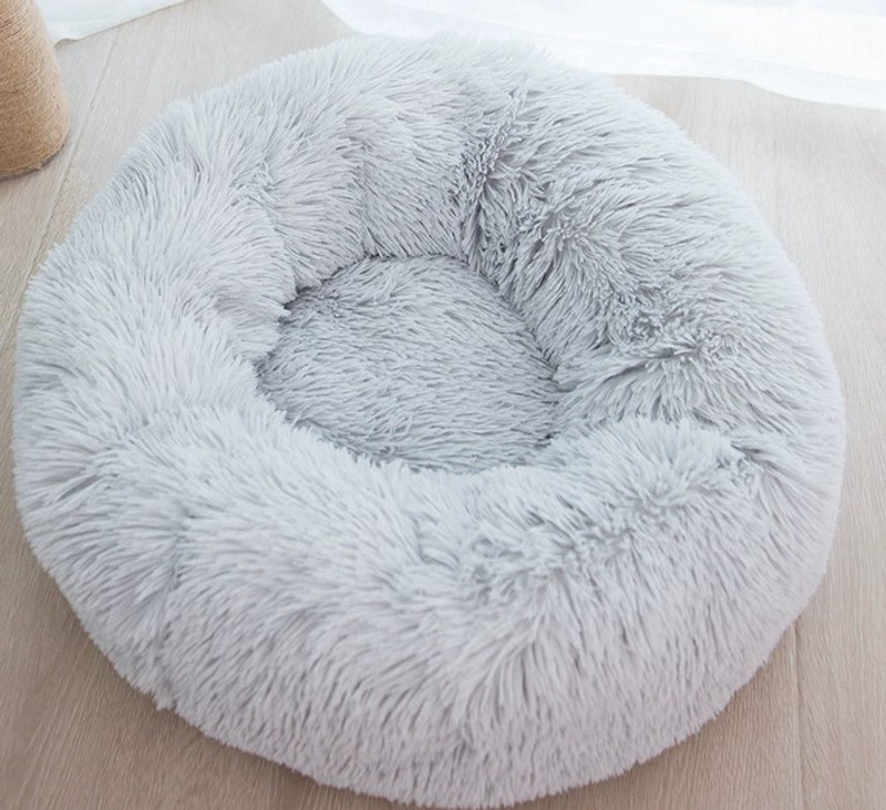 Gnexin Comfortable Cushion Round Donut Pet Bed Both Sides Usable L Pet Bed(grey)