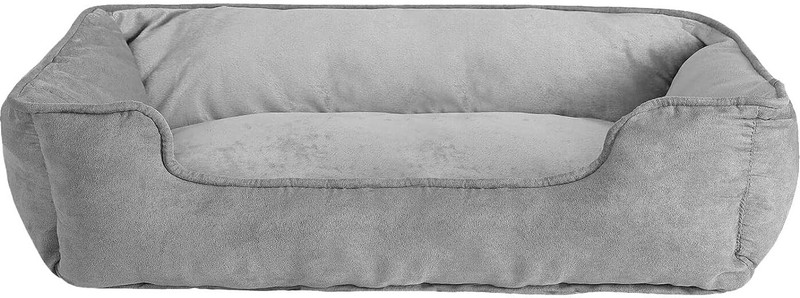 Guru Orthopedic Dog Bed with Bolstered Sides, Grey, Premium Velvet-cushion XXL Pet Bed(Grey)