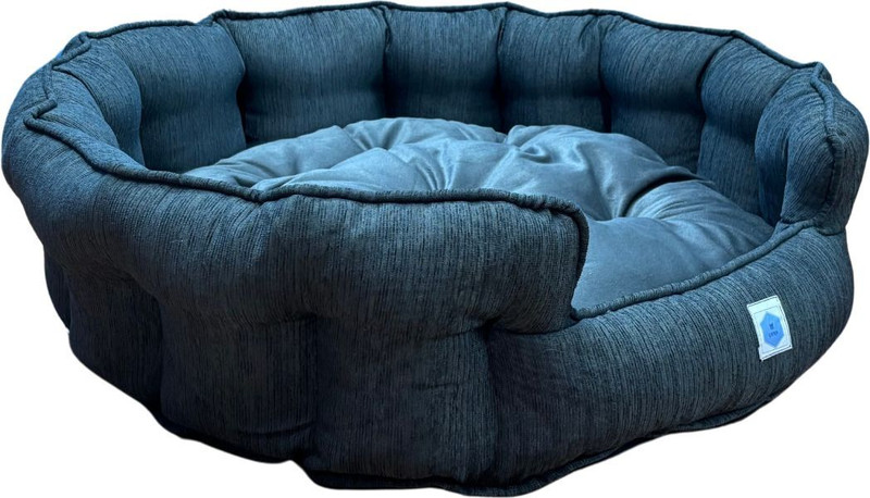 Guru Fluffy & Comfortable Dogs & Cats Bed, Rest & Sleep, Grey, 2XL, LWH, 91x91x30 cm XXL Pet Bed(Blue Black)