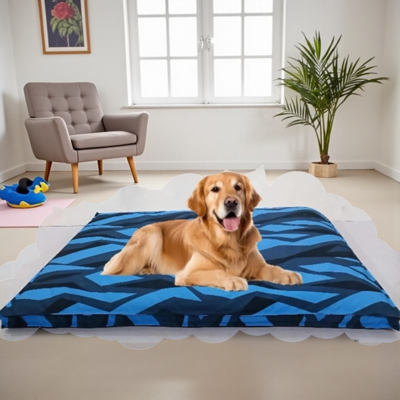 NATTNAK WE TRULY CARES Nattnak Flat Soft Washable Dog Bed (Multicolor, Large Size, Foam Cushion) L Pet Bed(Multicolor)