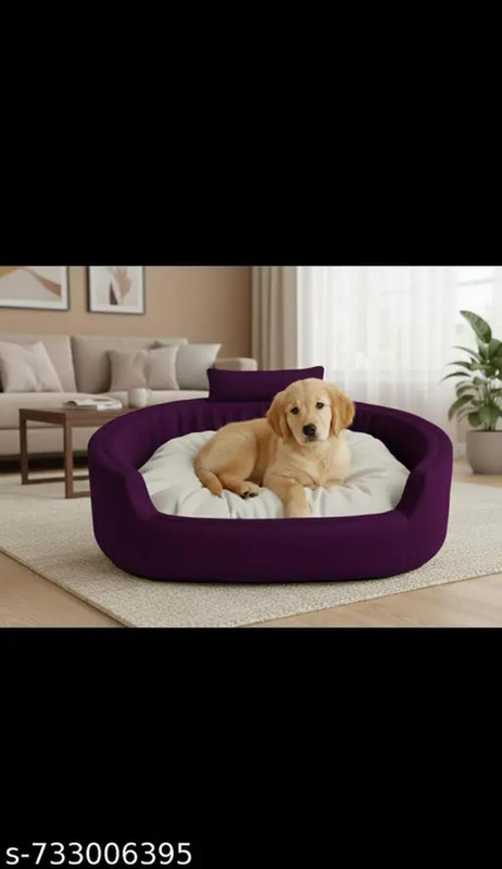 TRANDING SMILE Dog Bed, Sofas Bed & Chairs Bed, c4evcr L Pet Bed(Purple & White)