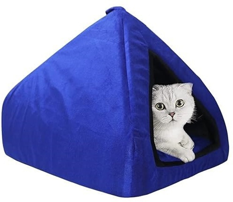 BLESSING PET SUPPLY Cat Bed Cave for Indoor Suitable for Cat Dome Bed,Hideaway Bed for Indoor Cats L Pet Bed(BLue, sky blue)