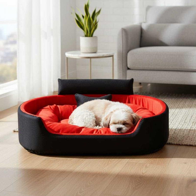 Havens dream Dog Bed, Sofas Bed & Chairs Bed With Haddi S Pet Bed(Black & Red)