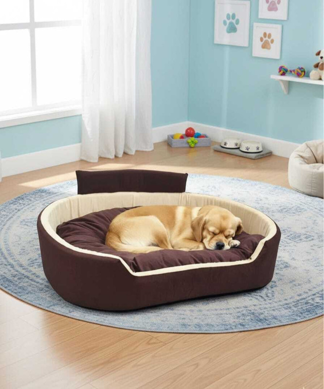 SOFARO Trending Luxury Coller Sofas , Beds For Dogs & Cats S Pet Bed(Brown-Cream)