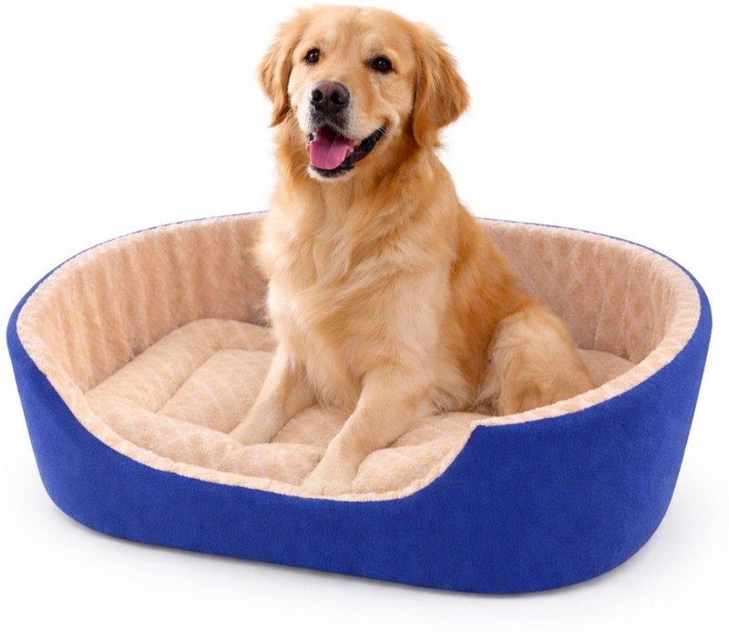PETKARE PET KARE Warm Fleece Reversible Ultra Soft Cushion Bed | Washable | 90x72x16 Cm XXL Pet Bed(Multi01)