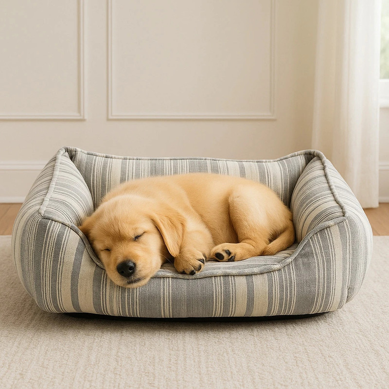 PAWPOURRI Ultra Soft Grey Bolster Pet Bed for Large Dogs and Cats Cuddler Bed Polyfiber M Pet Bed(Multicolor)