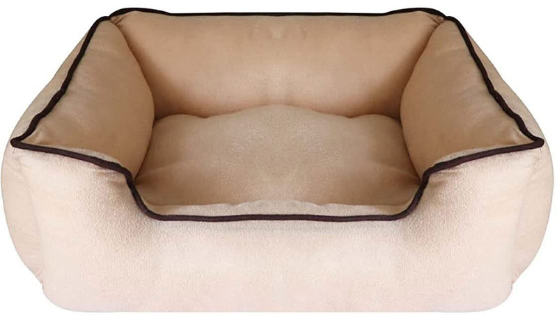 Guru 6_Premium Super Soft Dual Velvet Dog Cat Bed- Reversible, Washable Pet Bed for XXXL Pet Bed(Cream Brown)