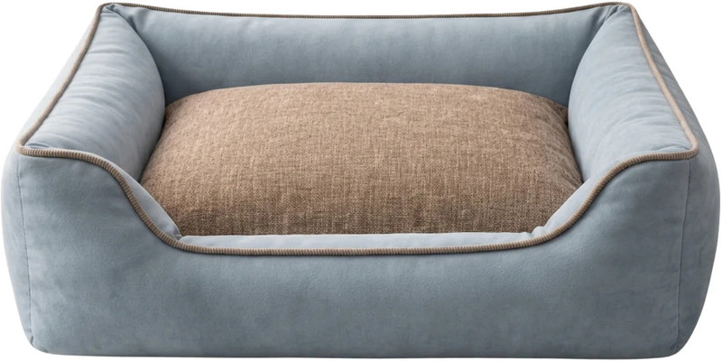 furryfits Orthopedic Pet Sofa Bed with Bolsters, Anti-Slip & Washable (Dogs & Cats) S Pet Bed(Blue, Brown)