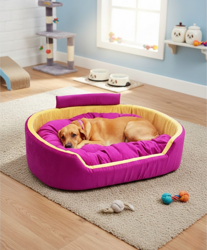 SOFARO 309-Small-Purple-Yellow-Sofa S Pet Bed(Purple-Yellow)