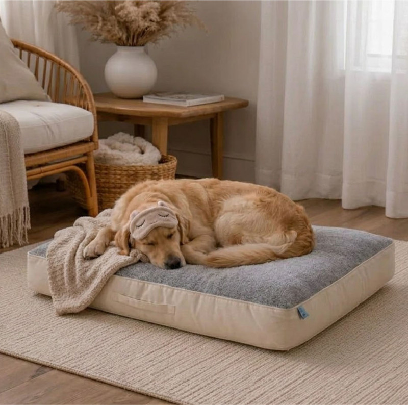 Aavanshu Concepts Premium Beige Grey Cozy Cat Bed with Soft Cushion for Comfort_8_35+kg XL Pet Bed(Beige, Grey)