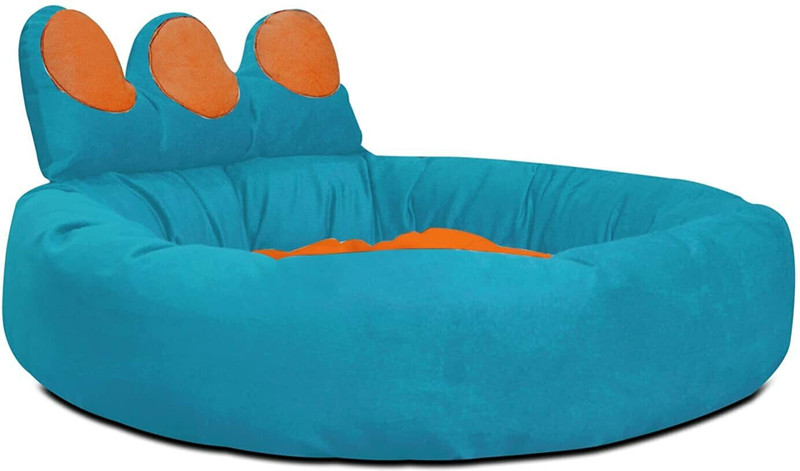 Relexpet Paw Shape Dual Colour Pet Bed for Dogs & Cats, Soft Velvet Material S Pet Bed(Blue)