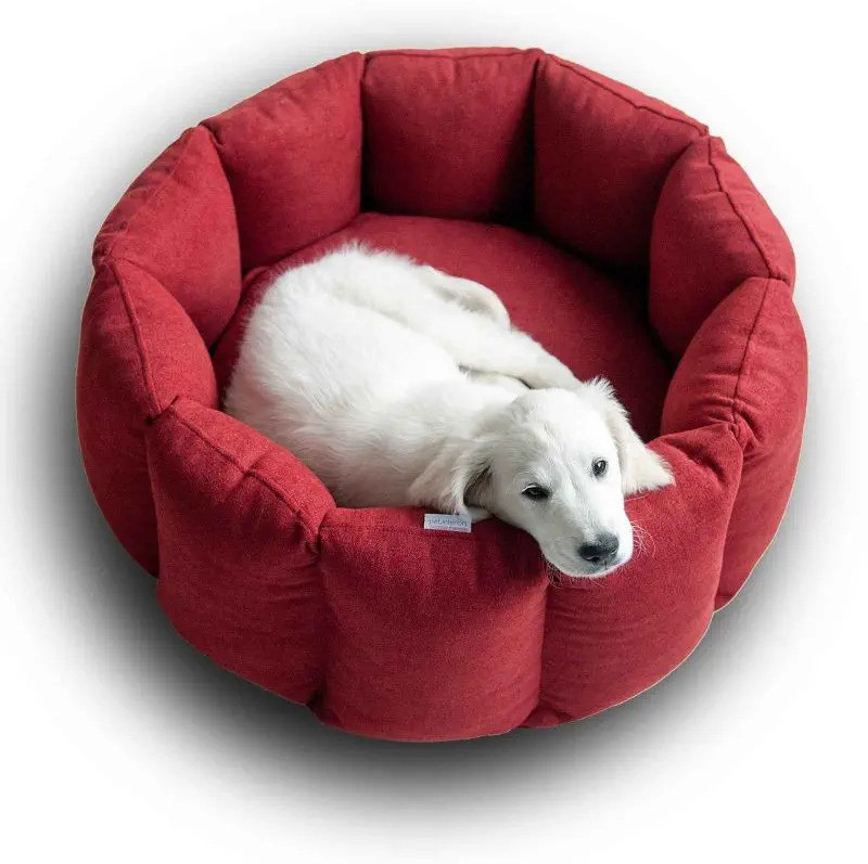 Ashok enterprises Super Soft Reversible Bed for Indoor Cats, Dog Bed for Puppy and Kitty Round Bed XXXL Pet Bed(Red)