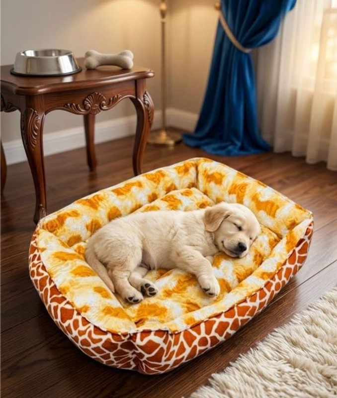 nandu enterprises Dog Bed & Cat Bed Polyester Anti-Skid Bottom 4XL Pet Bed(Multicolor)