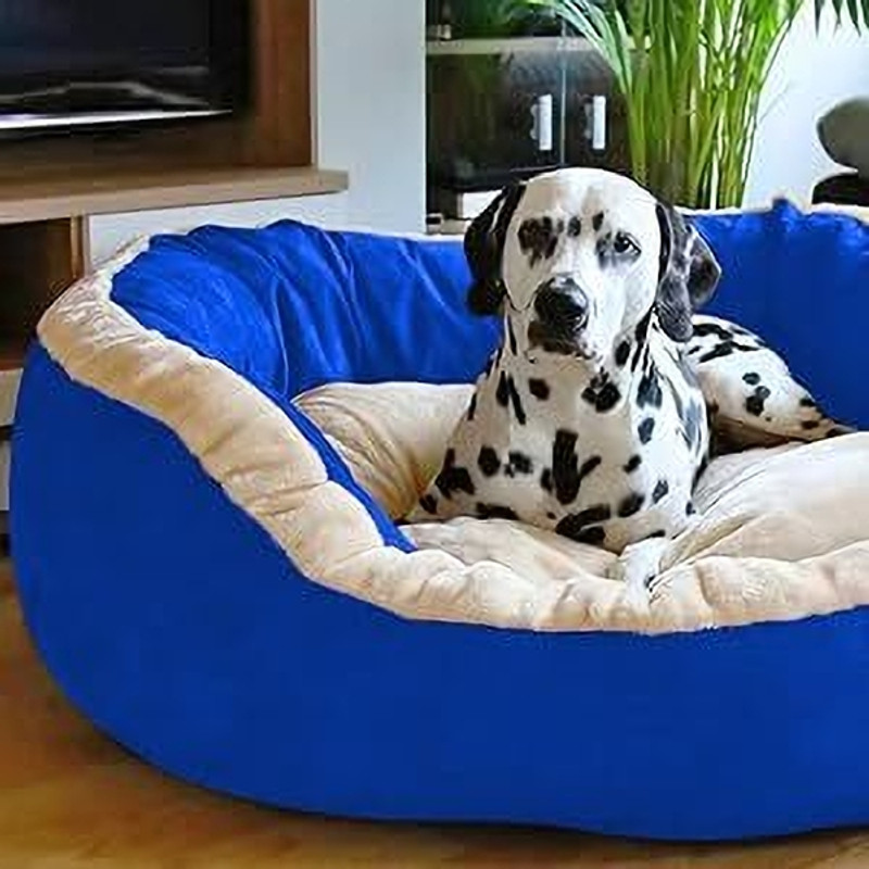 Guru Dog & Cat Round Shape Bed, Removable Cushion, Cozy, Blue, S, LWH, 61x61x20 S Pet Bed(Blue)