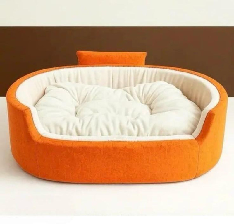 SOFARO Dog Bed, Sofas Bed & Chairs Bed With Coller S Pet Bed(Orange-White)