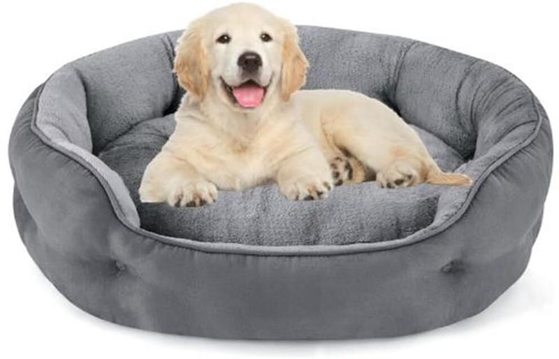petlux Dog & Cat Washable Beds for Indoor Pets & Puppy, Round Dog Bed Sofa for Dogs. S Pet Bed(Navy Blue)