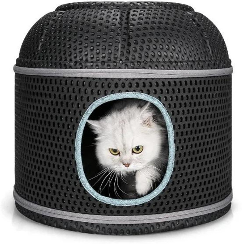 DogTrust Foldable Cat Cave House I Cat Bed I Cat Nest Sleeping House for Cats M Pet Bed(black)