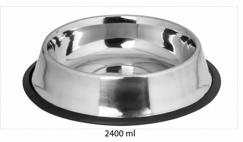 FurZilla Stainless Steel pet bowl 5 No. (Pack of 1) Stainless Steel Pet Bowl(2400 ml Steel)