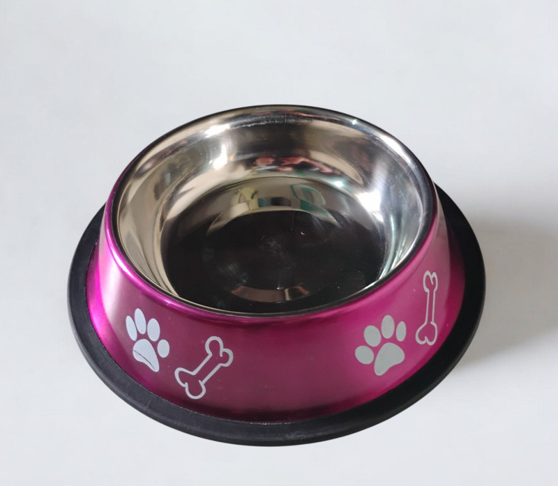 PawJoy Premium Coloured 600ml Pet Bowl for Dogs/Pets (Red) Stainless Steel Pet Bowl(600 ml Red)