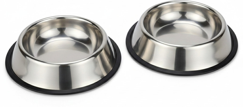 FONDLE Steel Pet Bowl(450 ml Silver)
