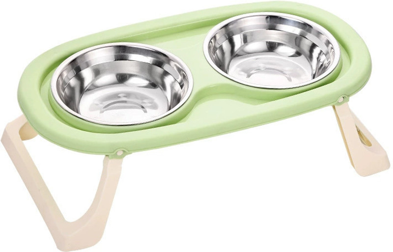 HOMETIC Pet Bowls with Non-Slip Stand Plastic, Stainless Steel, Polypropylene Pet Bowl & Bottle(100 ml Purple)