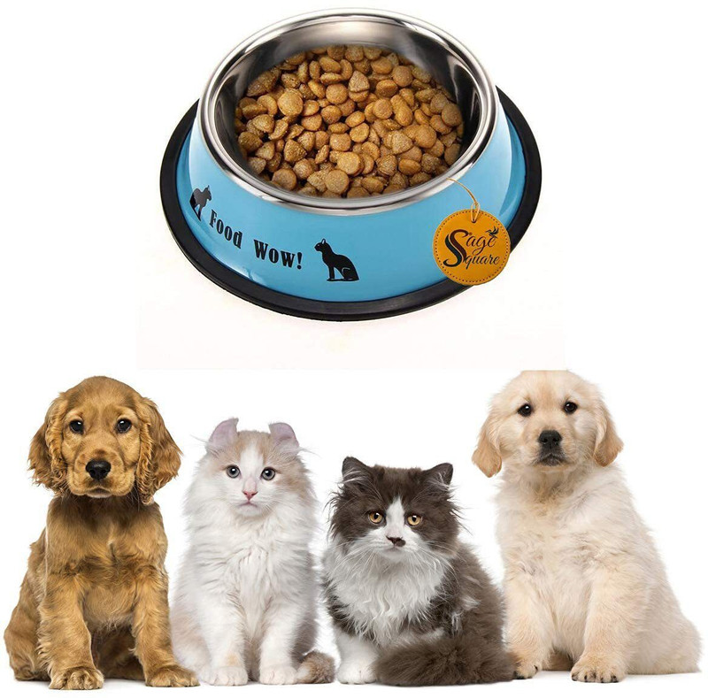 Sage Square Stainless Steel Pet Bowl(900 ml Blue)