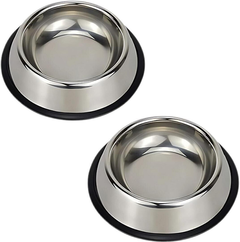 Petfun Stainless Steel Paw print Food and Water Feeding Bowl for Dogs & Cat Stainless Steel Pet Bowl(700 ml Silver)