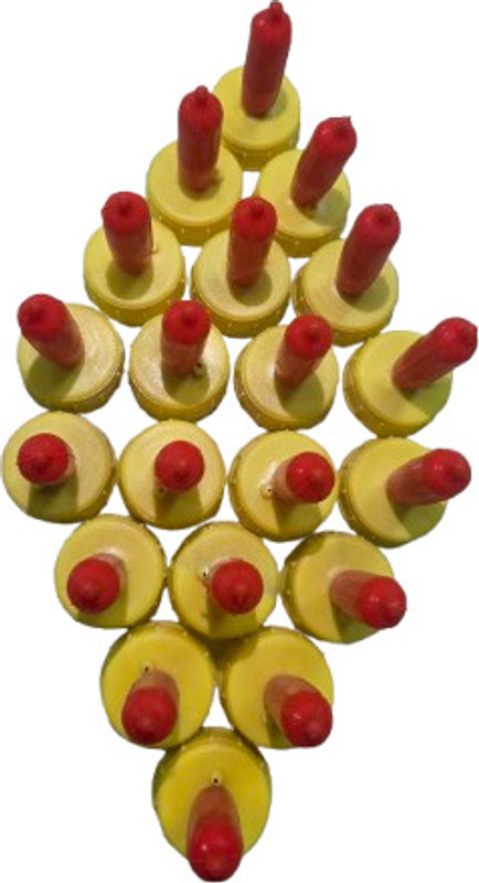 RIZALEX Milk Feeding Nipple Teat with Holder for Goat, Sheep, Puppy and Kitten Silicone, Plastic Pet Bottle(1 ml Red, Yellow)