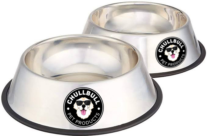 chullbull pet products Stainless Steel Dog Bowl Medium 700 ml Stainless Steel Pet Bowl(700 ml Silver)