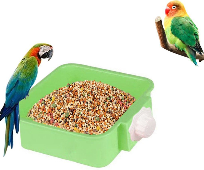 Sage Square Plastic Pet Bowl(500 ml Green)