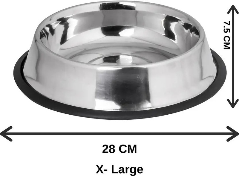 Petsure Stainless Steel pet bowl 4 No. (Pack of 1) Stainless Steel Pet Bowl(2000 ml Steel)