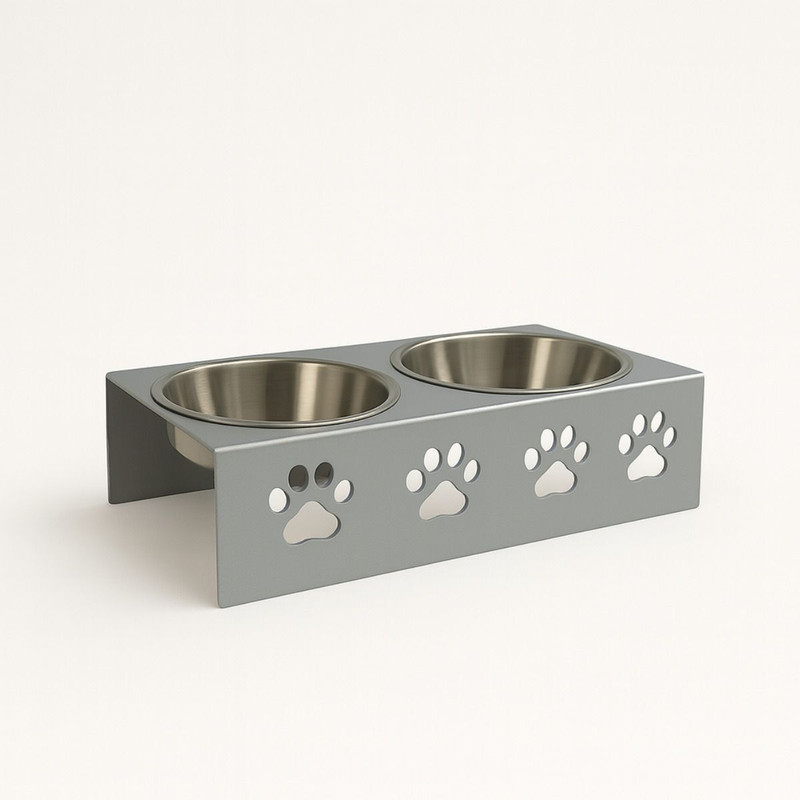 MeetDecor MedSilverBowl Steel Pet Bowl(1800 ml Silver)