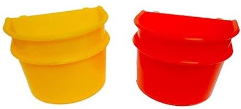 STM Food & Water Feeder D-Cup, 125ml, Tray for Birds- pack of 4 Common Bird Feeder(Multicolor)