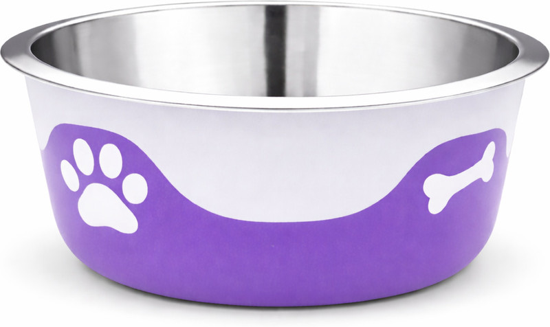 Charyaar Venture Pet bowl for pets Stainless Steel Pet Bowl(500 ml Purple)