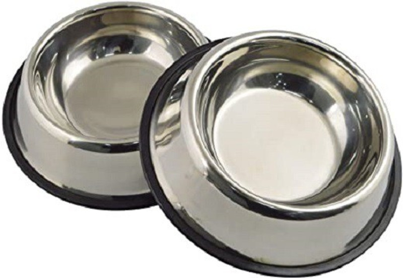 Furever Friends Stainless Steel Dog Bowl 200ML Pack Of 2 EXTRA SMALL Cat Bowl Stainless Steel Pet Bowl(200 ml Silver)