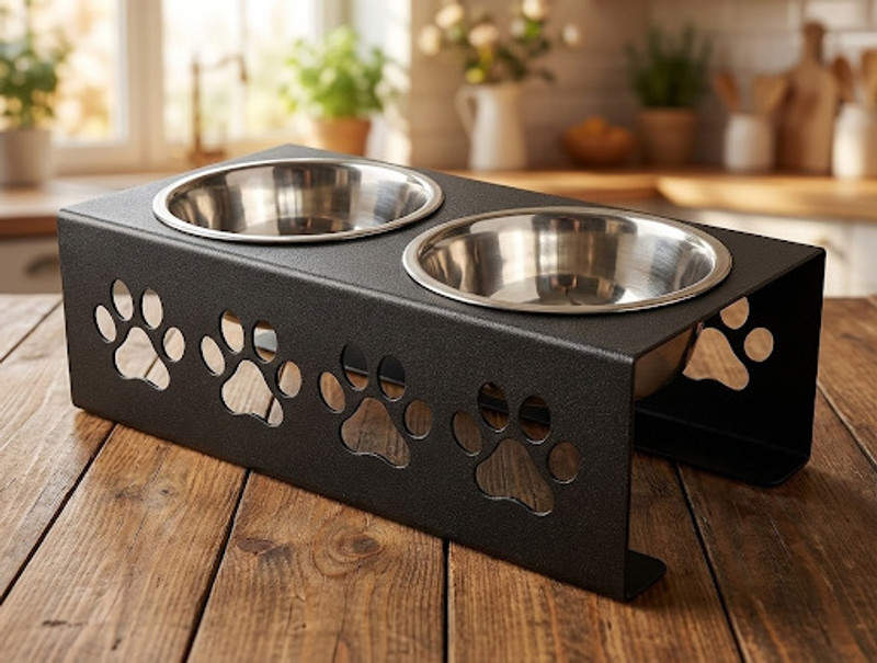Meet Décor MedBlackBowl Steel Pet Bowl(1800 ml Black)