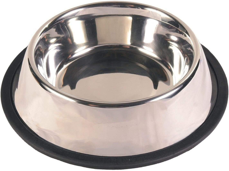 PetJoy Large Dog Feeding & Water Bowl, Anti-Ant Design Spill-Resistant Dog Food Bowl Stainless Steel Pet Bowl(1600 ml Silver)