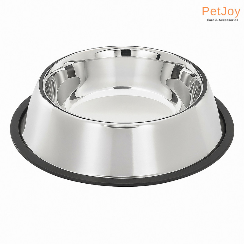 Pawptails Pet Feeding Bowls for Dogs & Cats | Set of 2| Dry Kibble, Wet Food, Water Bowl | Stainless Steel Pet Bowl(700 ml Silver)
