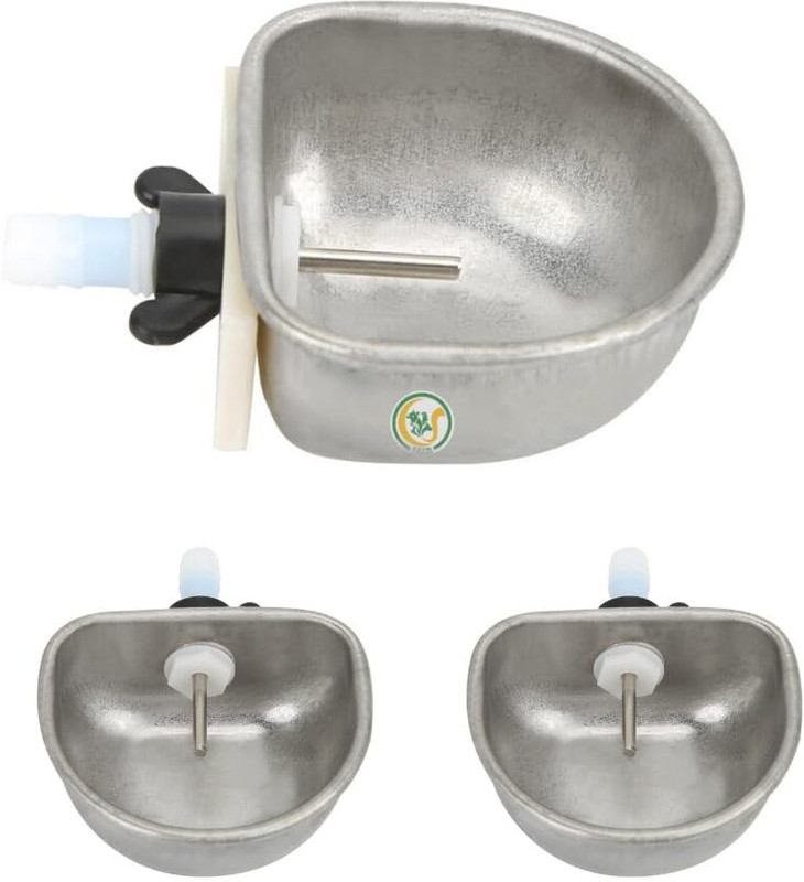 Cj farms and agritech automatic water feeder for rabbits Stainless Steel Pet Bowl(100 ml Steel)