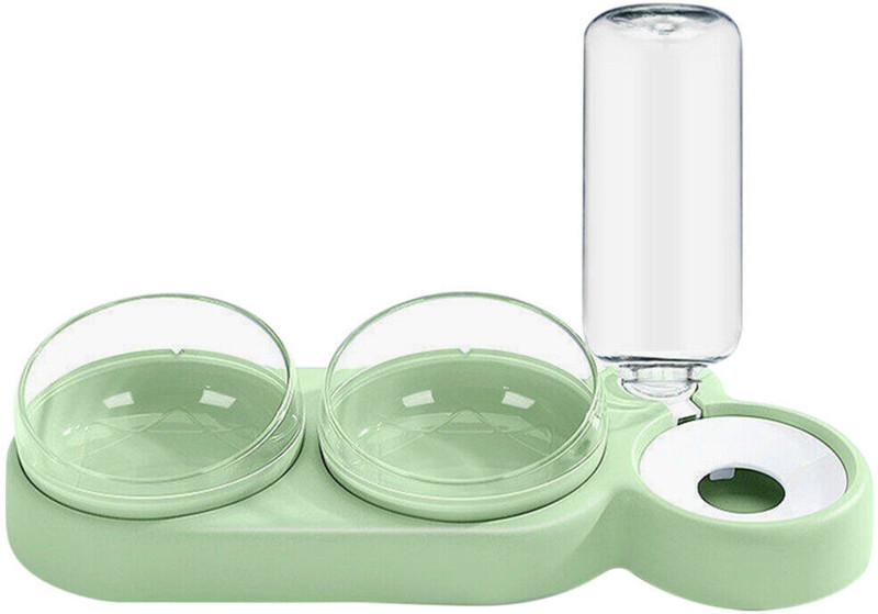 Chhogli 3 in 1 Pet Double Bowls Food and Water Plastic Raised Dishes For Car & Dog Polypropylene Pet Bowl & Bottle(1 ml Gold)
