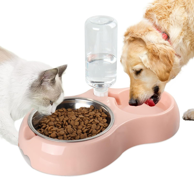 REMICH Plastic, Stainless Steel Pet Bowl & Bottle(3.5 L Multicolor)