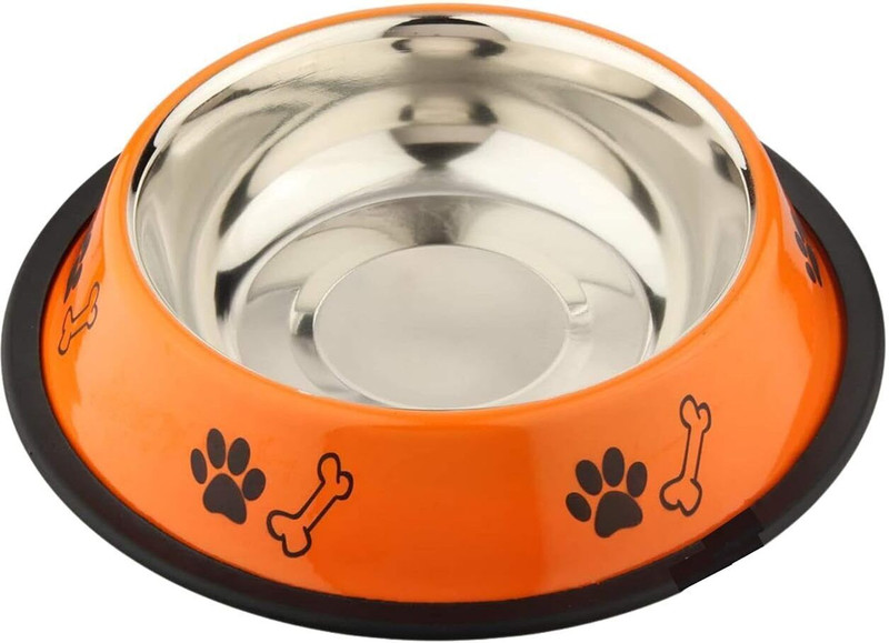 Infinite Paradise Printed Stainless Steel Dog Feeding Bowl | Fun Design, Non-Slip Base Stainless Steel Pet Bowl(1500 ml Multicolor)
