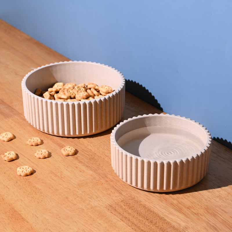 Eha Earth Friendly Ecocog Dog Food Bowl | Made with Rice Husk Biocomposites Biocomposite Pet Bowl(750 ml Off White)