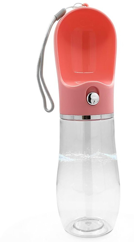 Puppy hugs Portable Leak Proof Dog Water Bottle Dispenser for Pet Outdoor Walking-500ML Plastic Pet Bottle(500 ml Pink)