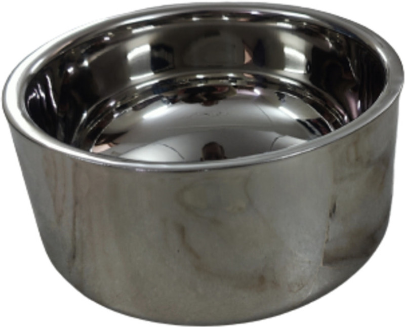 ELTON Premium Double Wall straight Line with Silicon Bonded Rubber ring Stainless Steel Pet Bowl(1200 ml Silver)