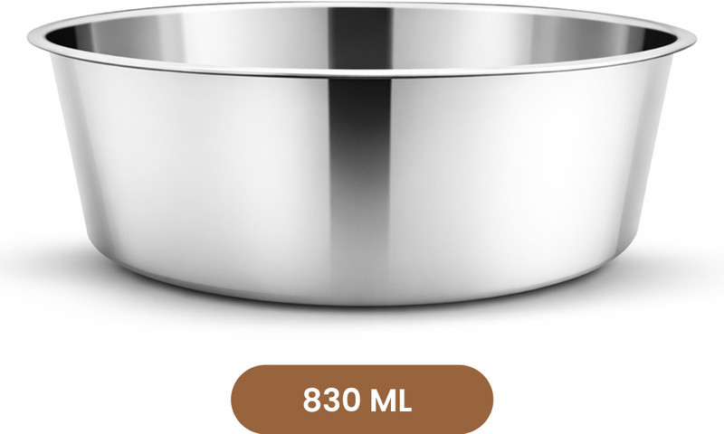 Tromso 3730ml Heavy Dish Bowl for Dogs & Other Pets | Extra Strong Food & Water Bowl Stainless Steel Pet Bowl(3730 ml Silver)